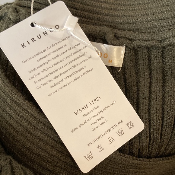 KIRUNDO OFF SHOULDER SWEATHER WOMEN SIZE MEDIUM GREEN DARK NEW - Picture 7 of 9